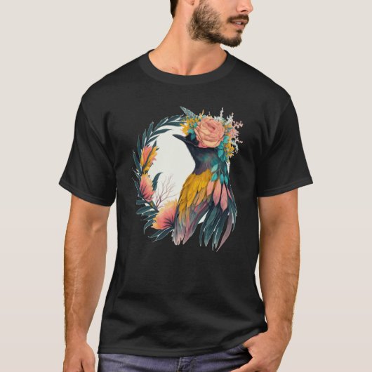 Cute Bird Of Paradise Bird Flower Crown Pet Birds Tシャツ (正面)