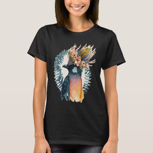 Cute Bird Of Paradise Bird Flower Crown Pet Birds  Tシャツ (正面)