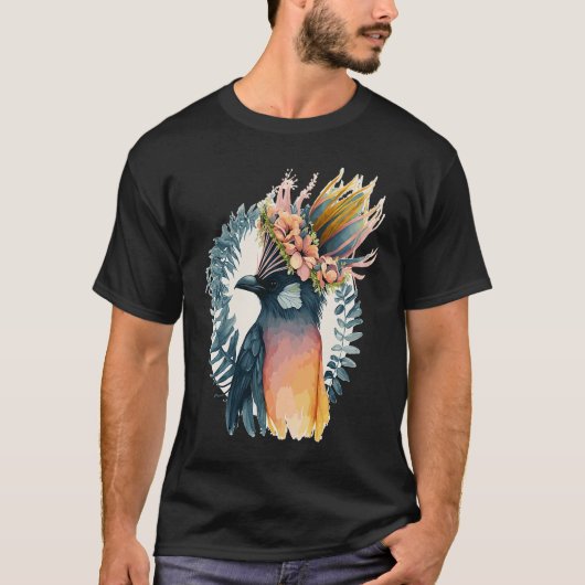 Cute Bird Of Paradise Bird Flower Crown Pet Birds  Tシャツ (正面)