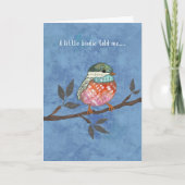 Cute Bird on Branch Birthday カード (正面)