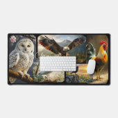 Cute Bird Photo Collage Wildlife  デスクマット (キーボード&マウス)