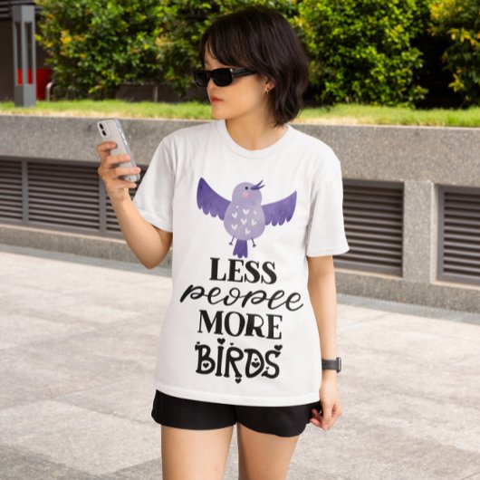 Cute bird  - Purple Bird With Motivational Slogan Tシャツ