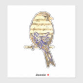 Cute Bird with Music Notes Customize  シール (シート)