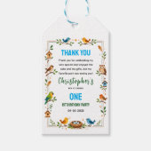 Cute Birds 1st Birthday – Fun Kids Party ギフトタグ (正面)