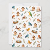 Cute Birds 1st Birthday – Fun Kids Party サンキューカード (裏面)