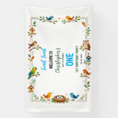 Cute Birds 1st Birthday Party – Fun Kids 横断幕 (縦)