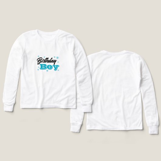 Cute Birthday Boy Graphic Long Sleeve T-Shirt for  (デザイン 正面＆背面)