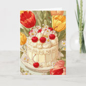Cute Birthday Cake Celebration Card カード (正面)