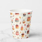 Cute Birthday Cakes Paper Party Cups 紙コップ (正面)
