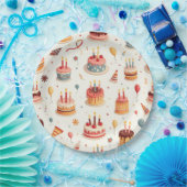 Cute Birthday Cakes Plates ペーパープレート (パーティー)
