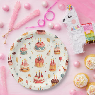 Cute Birthday Cakes Plates ペーパープレート