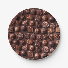 Cute Birthday Chocolate Unique Trendy Food ペーパープレート