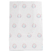 Cute Birthday Cupcake with Candle ミディアムペーパーバッグ (裏面)