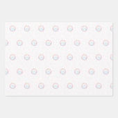 Cute Birthday Cupcake with Candle ラッピングペーパーシート (正面3)