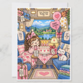 Cute Birthday Greeting Card – Blank Inside – Kawai カード (正面)