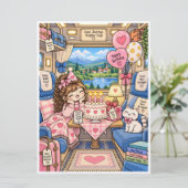 Cute Birthday Greeting Card – Blank Inside – Kawai カード (スタンド正面)
