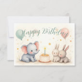 Cute Birthday Greeting with Animal Friends (正面)
