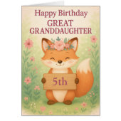 Cute Birthday MIlestone Card Great Granddaughter (正面)