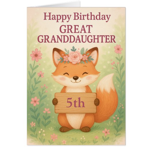 Cute Birthday MIlestone Card Great Granddaughter (正面)