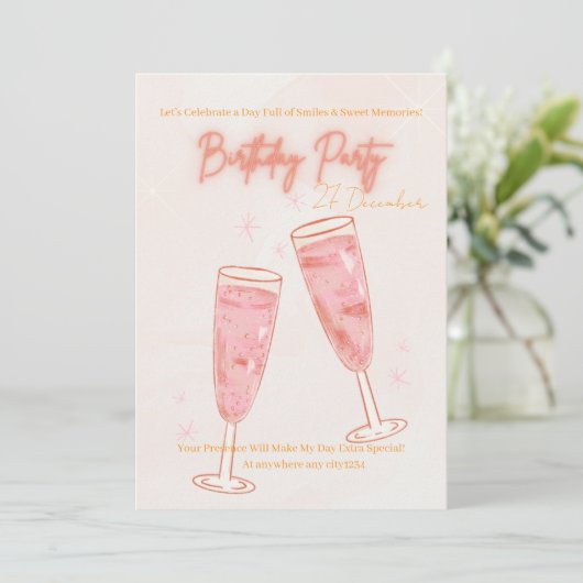 cute BIRTHDAY PARTY INVITE 招待状 (スタンド正面)