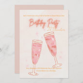 cute BIRTHDAY PARTY INVITE 招待状 (正面/裏面)