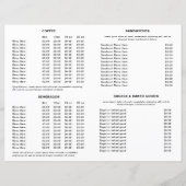 Cute Black and White Coffee Cup Coffee Shop Menu (裏面)