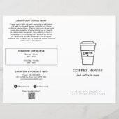 Cute Black and White Coffee Cup Coffee Shop Menu (正面)