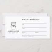 Cute Black and White Coffee Shop Gift Certificate (正面)