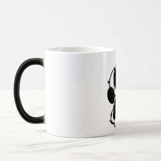 Cute Black and White Dog Mug モーフィングマグカップ (左)