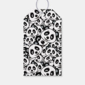 Cute Black and White Modern Panda Bear Pattern ギフトタグ (正面)