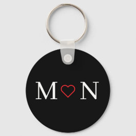 Cute Black and White Monogrammed キーホルダー