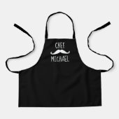 Cute Black and White Personalized Chef エプロン (正面)