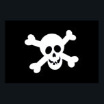 Cute Black and White Pirate Flag ポスター<br><div class="desc">A cute pirate flag poster - Jolly Roger - skull on crossbones. A cute skull and crossbones for a pirate birthday party. Create your own sign.</div>
