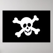 Cute Black and White Pirate Flag ポスター (正面)