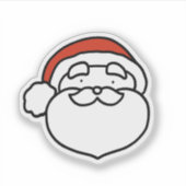 Cute Black and White Santa with Red Hat シール (正面)
