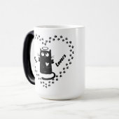 Cute Black Angel Cat Lovers Heart Mug モーフィングマグカップ (正面左)