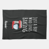 Cute Black Baking Gifts For Kids Baby Boys Baker キッチンタオル (横)