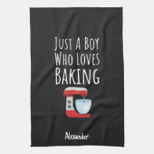 Cute Black Baking Gifts For Kids Baby Boys Baker キッチンタオル (縦)