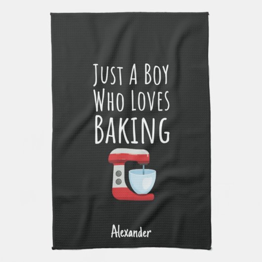 Cute Black Baking Gifts For Kids Baby Boys Baker キッチンタオル (縦)