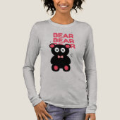 Cute black Bear Minimalist Graphic – Fun Modern  トライブレンドＴシャツ (正面)