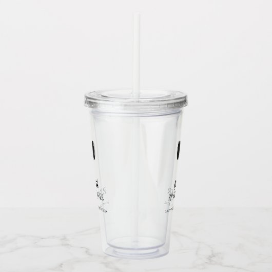 Cute Black Bow Tie & Buttons Ring Bearer Wedding アクリルタンブラー (右)