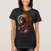 Cute Black Boy Wearing Spacesuit Tシャツ (正面)