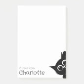 Cute black cartoon cat name ポストイット (正面)