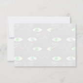 Cute Black Cat Custom Monogram ノートカード (裏面)