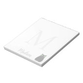 Cute Black Cat Custom Name Initial  ノートパッド (回転)