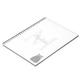 Cute Black Cat Custom Name Initial  ノートブック (左側)