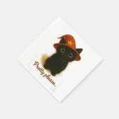 Cute Black Cat Emi Begging Pose – Kawaii Witch Hat スタンダードカクテルナプキン (角)