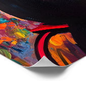 Cute Black Cat Enjoying Nature with Bicycle  ポスター (角)