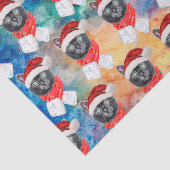 Cute Black Cat Funny Christmas Holidays 薄葉紙 (詳細)