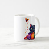 Cute Black Cat Halloween Candy Mug コーヒーマグカップ (正面右)